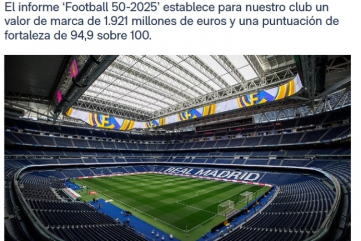 电竞下注-19.21亿欧创纪录！官方：皇马连续第2年成为全球最具价值足球品牌